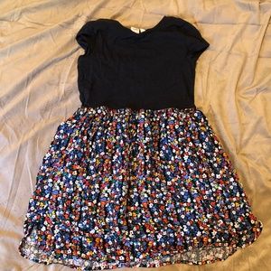 Black Dress with Floral Skirt